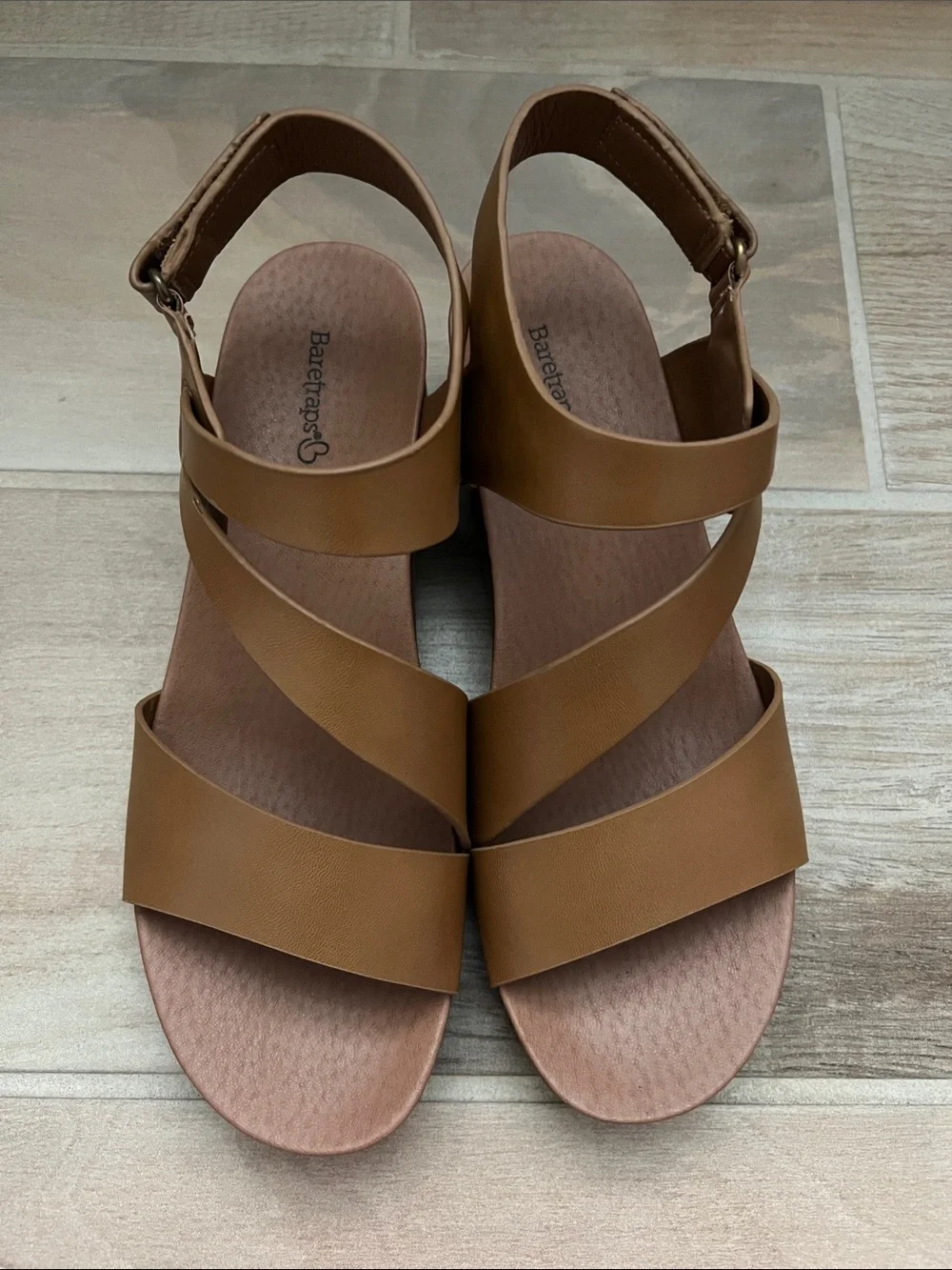 BareTraps Women's Crisscross Slingback Sandals in Tan